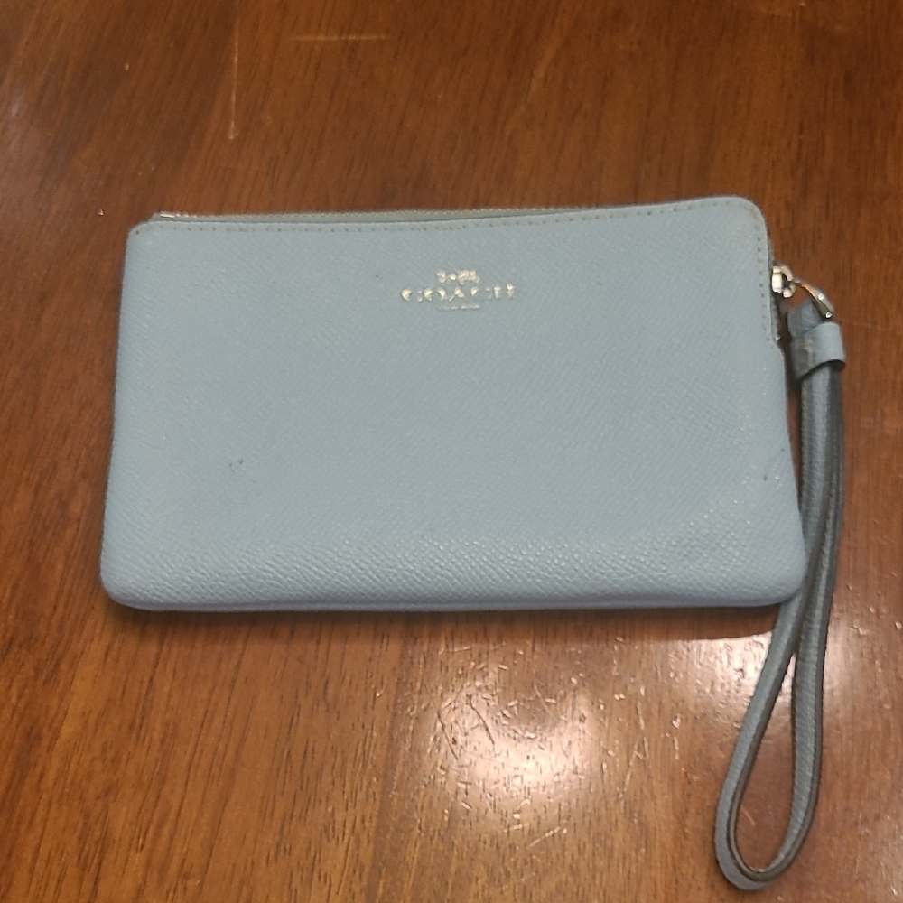Coach Sky Blue Wristlet - Picture 1 of 3